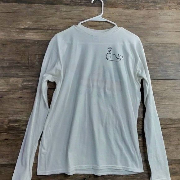 Delta White Long Sleeve Whale Volleyball USA Flag Tee - Picture 2 of 5